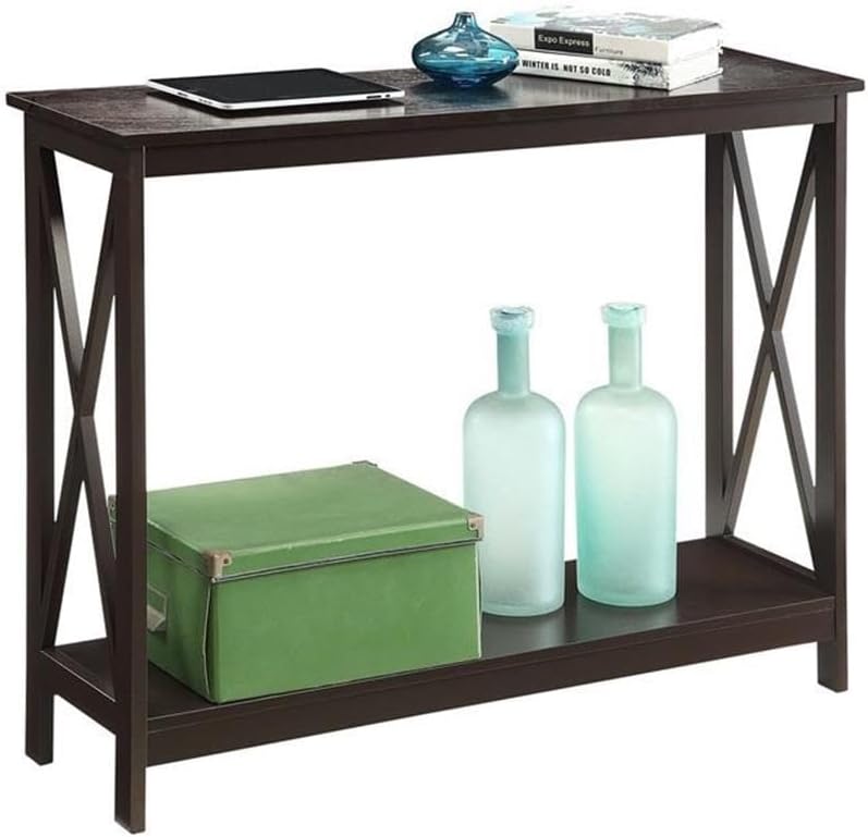 Convenience Concepts Oxford Console Table 39.5" - Sofa Table with Storage Shelf, Transitional Entryway Hall Table for Living Room and Bedroom, Display Foyer Table, Espresso