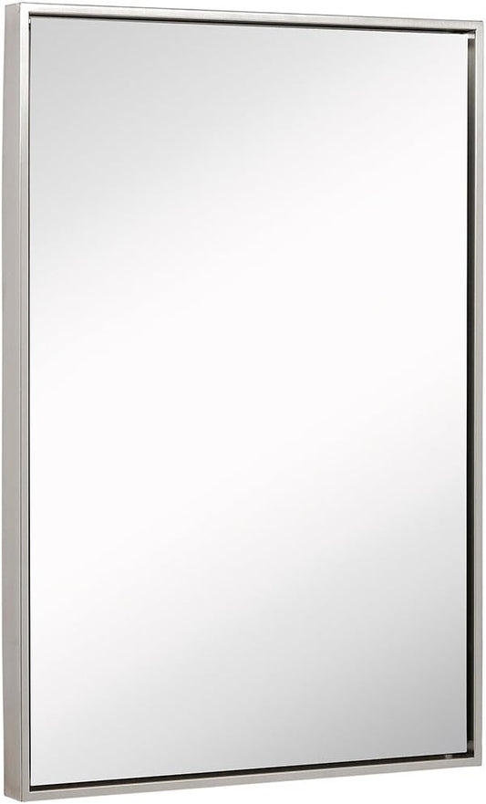 Hamilton Hills 30x40 inch Bathroom Mirror Cabinet - Large Rectangular Wall-Mounted Mirrors for Bathroom - 1/2 inch Floating Frame Vanity Mirror with Nickel Glass - Hangs Horizontal or Vertical