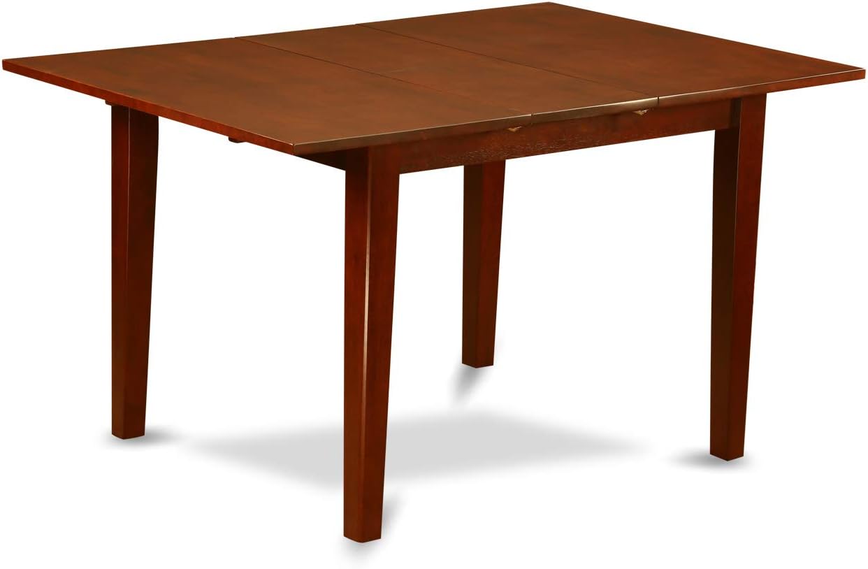 East West Furniture PSNO6C-MAH-C 6 Piece Dining Room Set Contains a Rectangle Kitchen Table with Butterfly Leaf and 4 Linen Fabric Dining Chairs with a Bench, 32x60 Inch, Mahogany