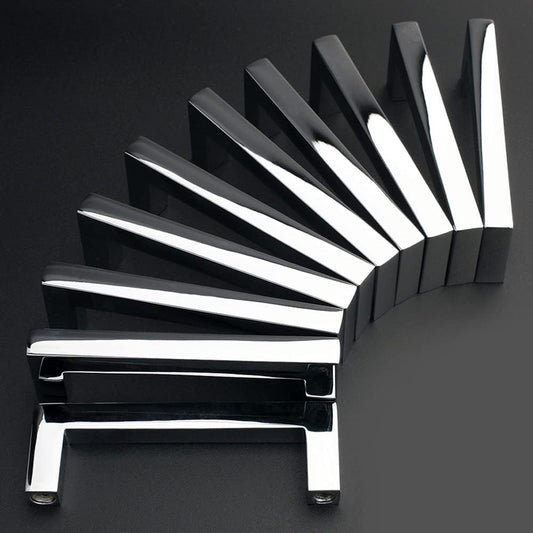KOOFIZO Solid Square Bar Cabinet Handle - Chrome Furniture Pull, 3 Inch/76mm Screwhole Distance, 10-Pack for Kitchen Cupboard Door, Bedroom Dresser Drawer, Bathroom Wardrobe Hardware