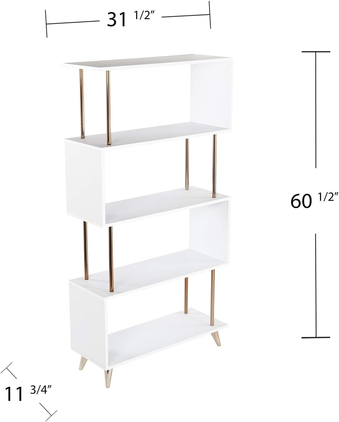 SEI Furniture Beckerman Bookcase, Gold (AMZ9753ZH)