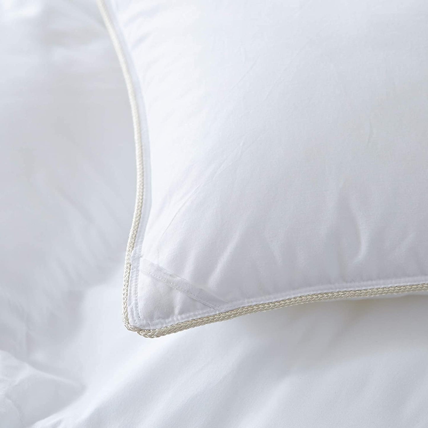Luxurious Goose Down Feather Fiber Comforter Duvet Insert, Exquisite Solid White Design, Oversize Palatial King White 120 x 98, Premium Baffle Box 100% Egyptian Cotton, 80 oz Fill Weight