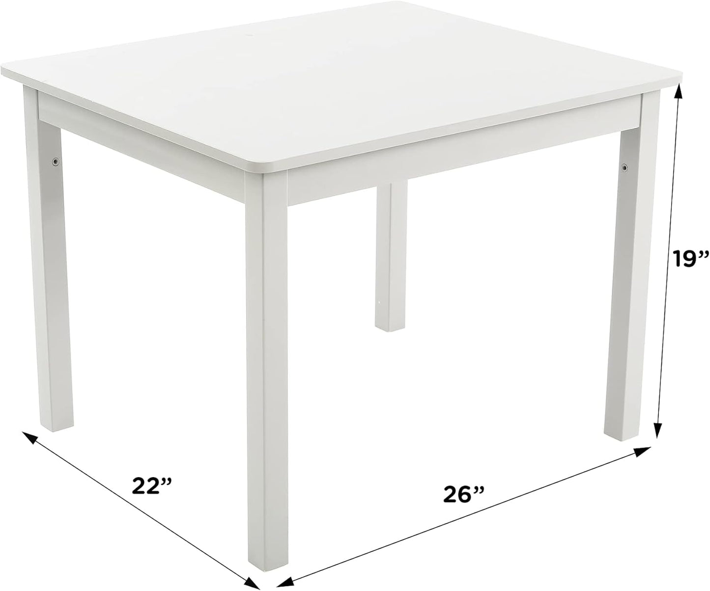 Humble Crew Kids Wooden Table and 4 Chairs Set, White/Pastels - Kids Table and Chair Set for Toddlers and Children for Arts, Crafts, and Snack Time - Sturdy, Durable Toddler Activity Table