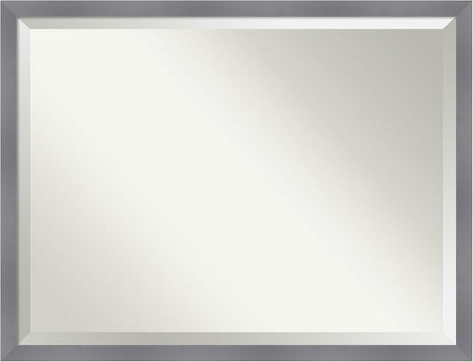 Amanti Art Grey Wall Mirror 33x43 Edwin Grey Rectangle Bathroom Mirror for Wall Decor Living Room, X-Large Casual Wood Frame, Hangs Horizonally and Vertically, Bathroom Decor, Beveled Edge from WI