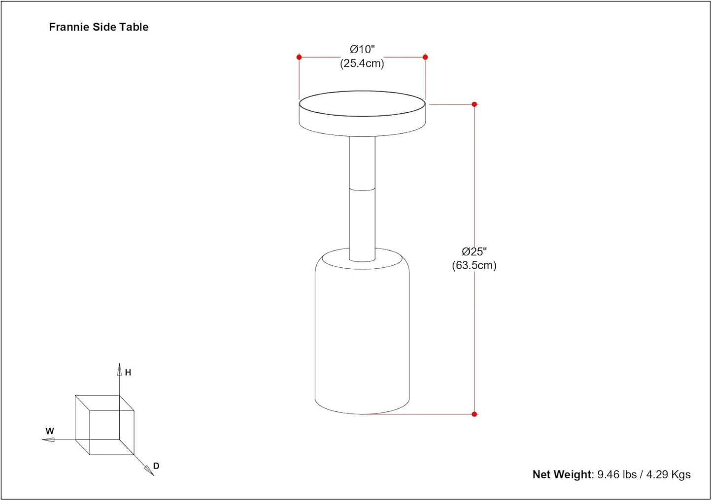 SIMPLIHOME Frannie Modern Contemporary 10 inch Wide Metal Side Table in Gold / Black for the Living Room and Bedroom