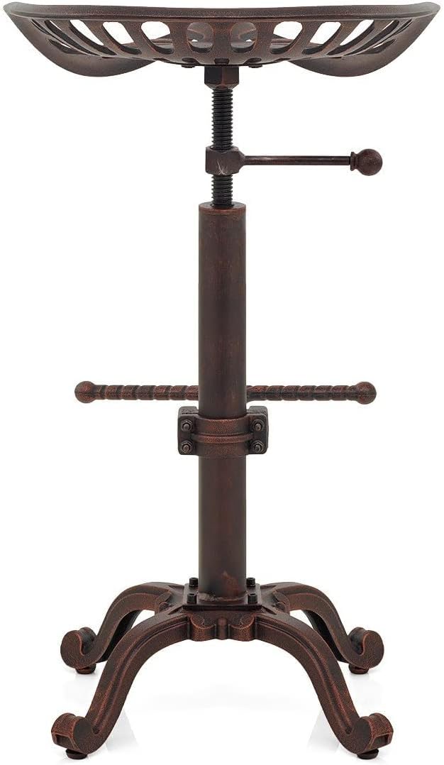 Vintage Tractor Seat Bar Stools Industrial Style Swivel Kitchen Dining Chair Height Adjustable 20-27inch
