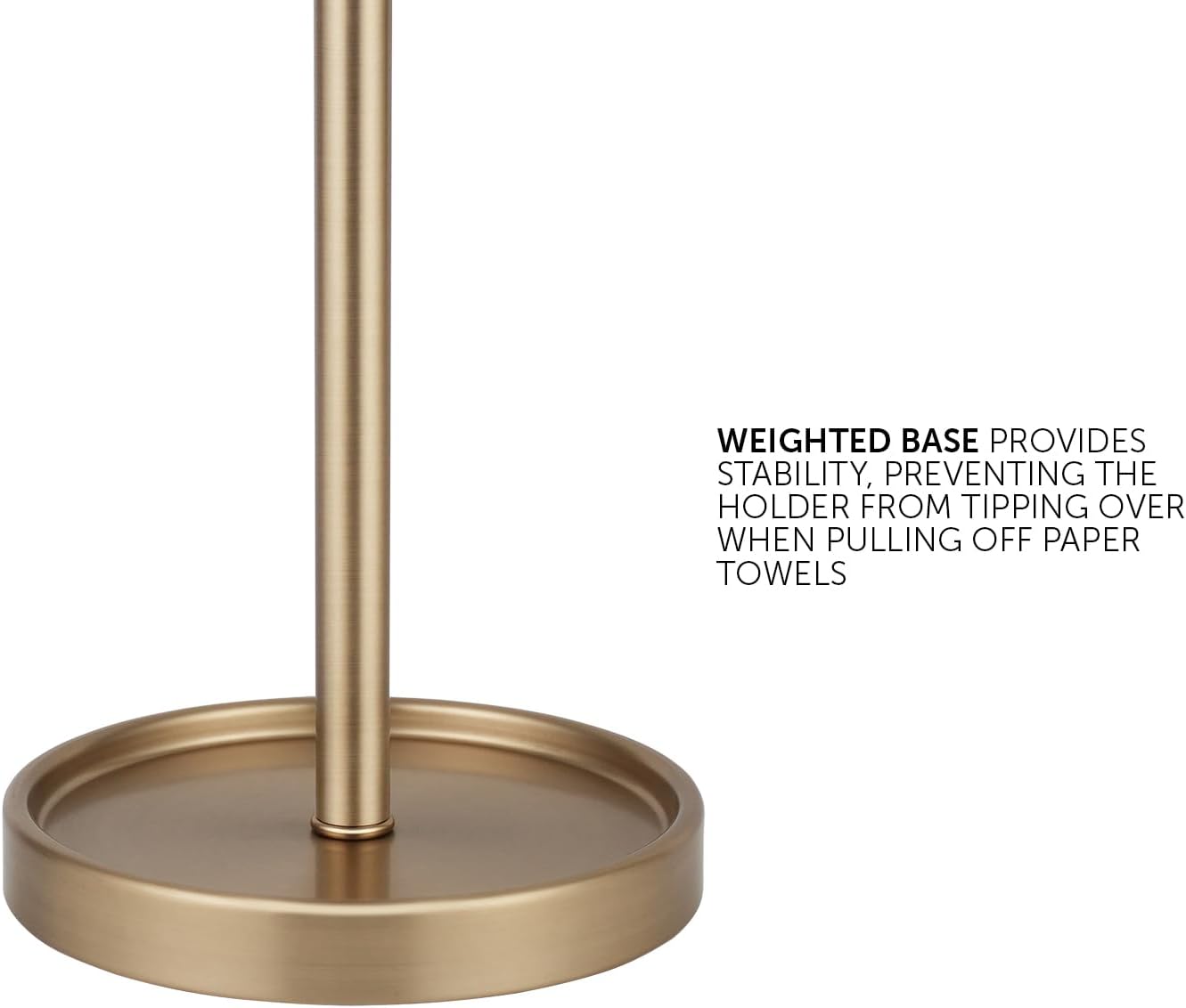 Ivilon Countertop Paper Towel Holder - Modern Bell End Minimalist Design - Color Warm Gold