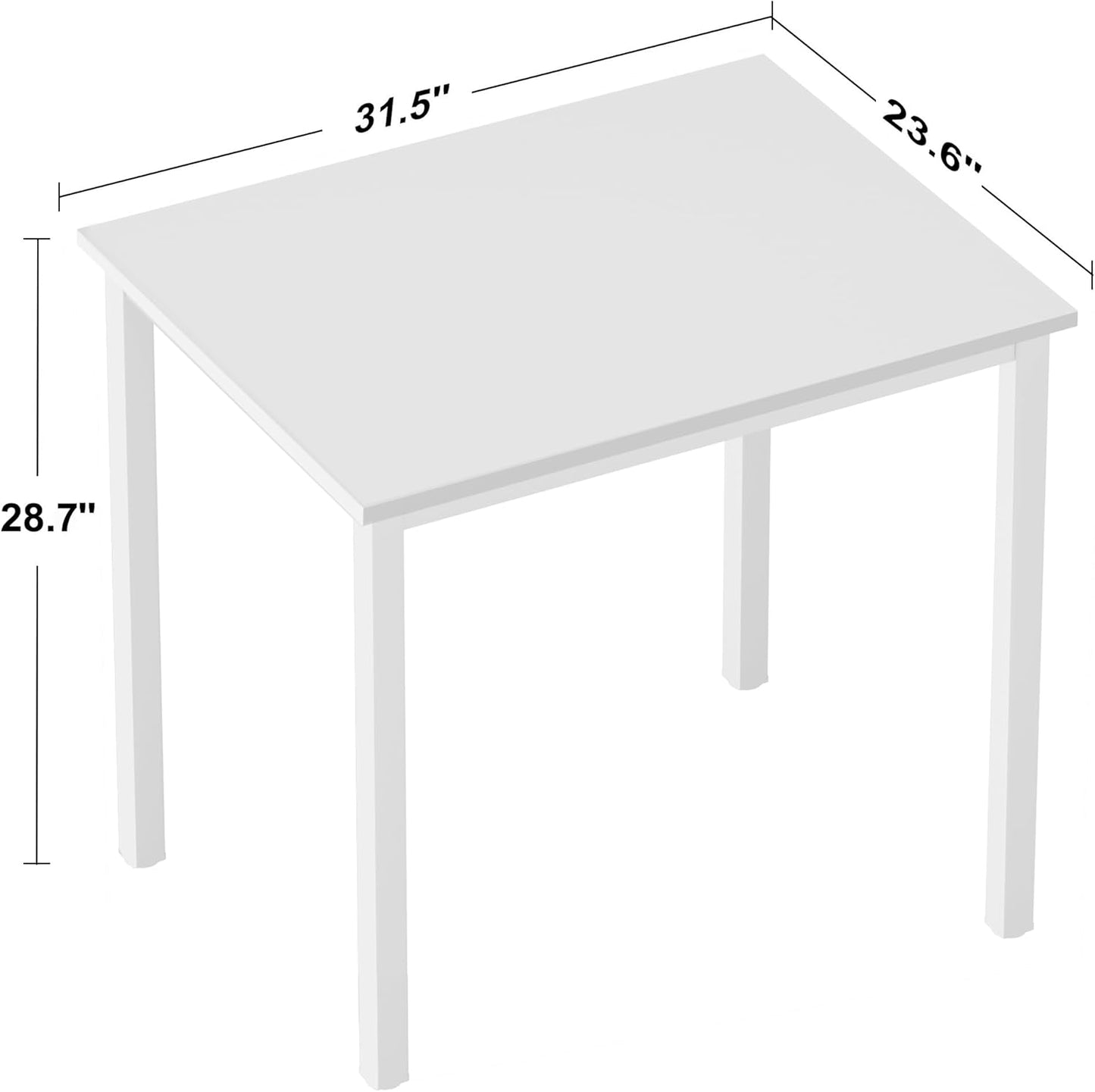 Need Small Computer Desk for Home&Office- 31.5'' Length Small Writing Desk Gaming Desk Students Laptop Use, White Color Desktop & White Frame AC3DW(8060)