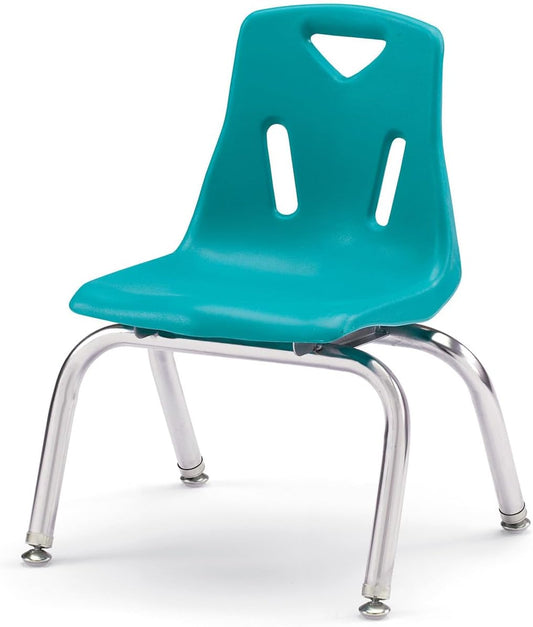 Berries Jonti-Craft 8140JC1005 Stacking Chair with Chrome-Plated Legs, 10" Height, Teal