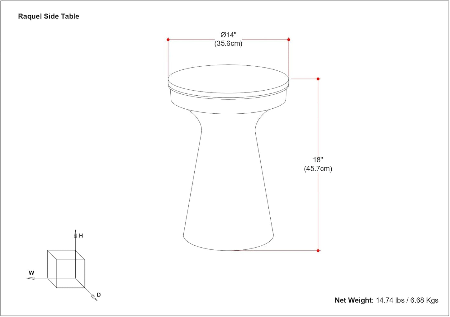 SIMPLIHOME Raquel Modern Contemporary 14 inch Wide Metal Side Table in White / Antique Brass, Fully Assembled for the Living Room and Bedroom