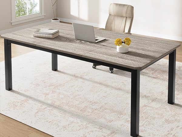 78.7 Inch Long Computer Desk, Large Industrial Office 2 Person Desk Workstation, Study Writing Wide Table,Modern Style Laptop Desk Tables for Home Office Bedrooms