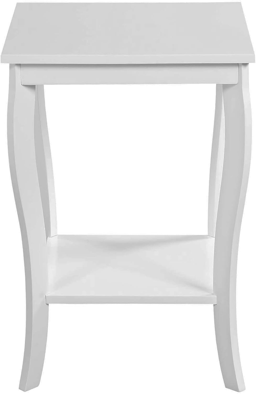 Convenience Concepts American Heritage Square End Table with Shelf, White