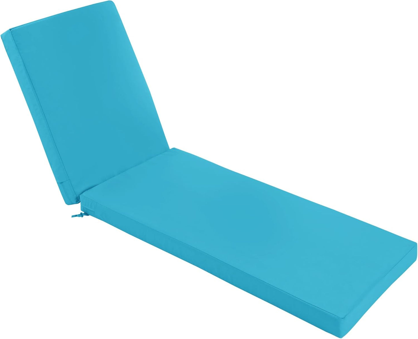Chaise Lounge Cushions Outdoor - Waterproof and Fade Resistant Sun Lounger Replacement Cushions - Patio Lounger Pads with Removable Cover for Pool, Deck, Lawn, 80 x 26 x 3 Inch, Teal