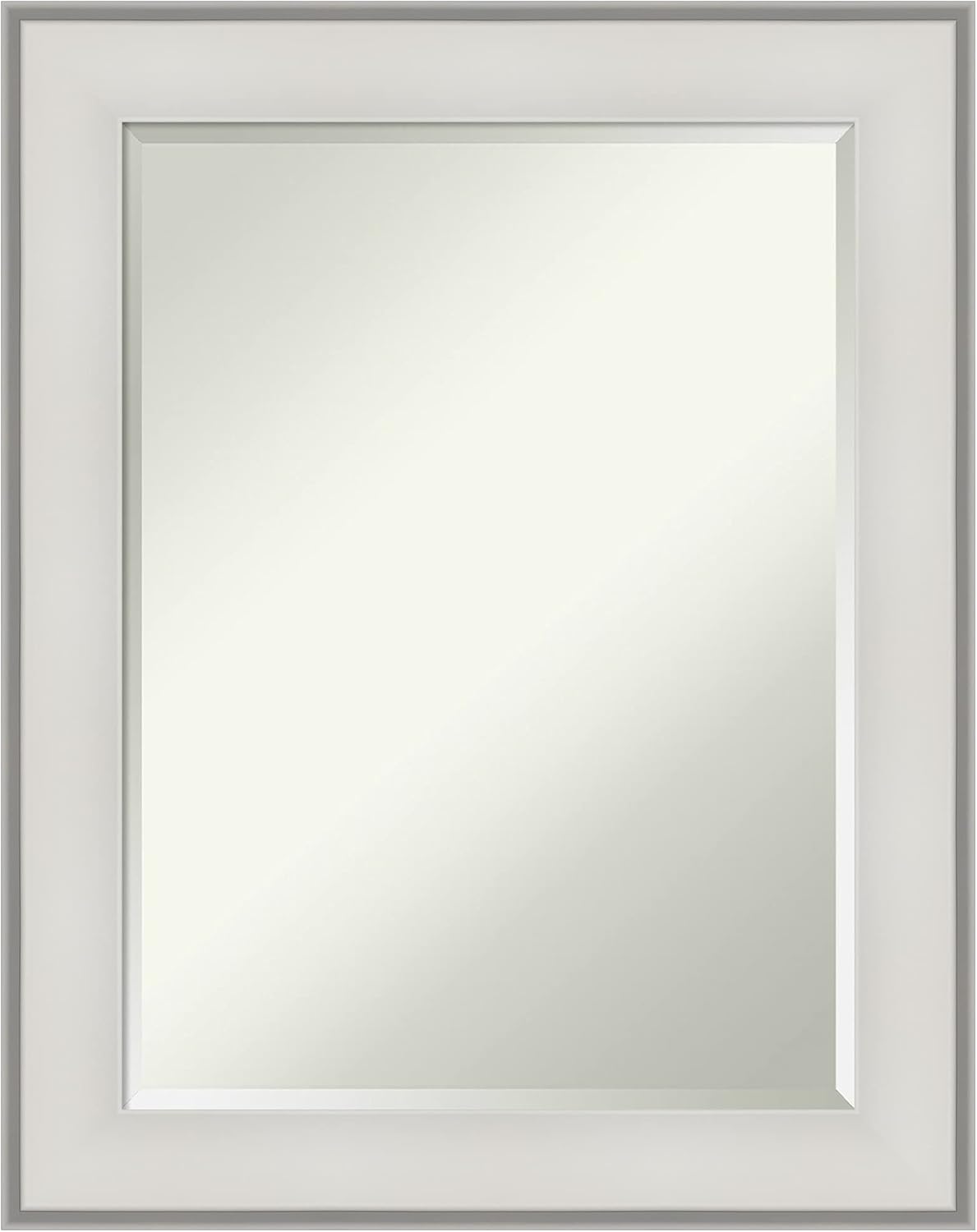 Amanti Art White Bathroom Mirror for Over Sink, 29x23 Imperial White Rectangle Vanity Mirror, Medium Traditional Frame, Hangs Horizonally and Vertically, Bathroom Wall Decor, Beveled Edge from WI, USA