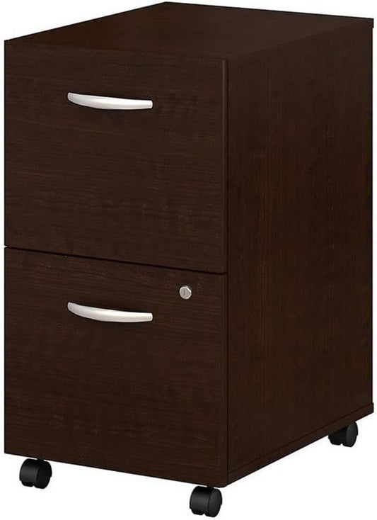 Bush Business Furniture Series C 2 Drawer Rolling File Cabinet in Mocha Cherry - Assembled, Mobile Document Storage for Home or Professional Office
