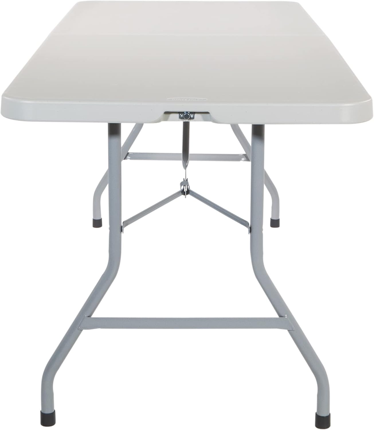 Office Star Resin Rectangle Center-Folding Portable Table for Picnics, Camping, and Tailgating, 6 Feet