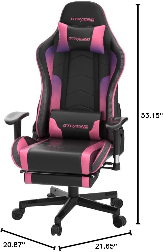 GTRACING Gaming Chair with Footrest Speakers Video Game Chair Bluetooth Music Heavy Duty Ergonomic Computer Office Desk Chair