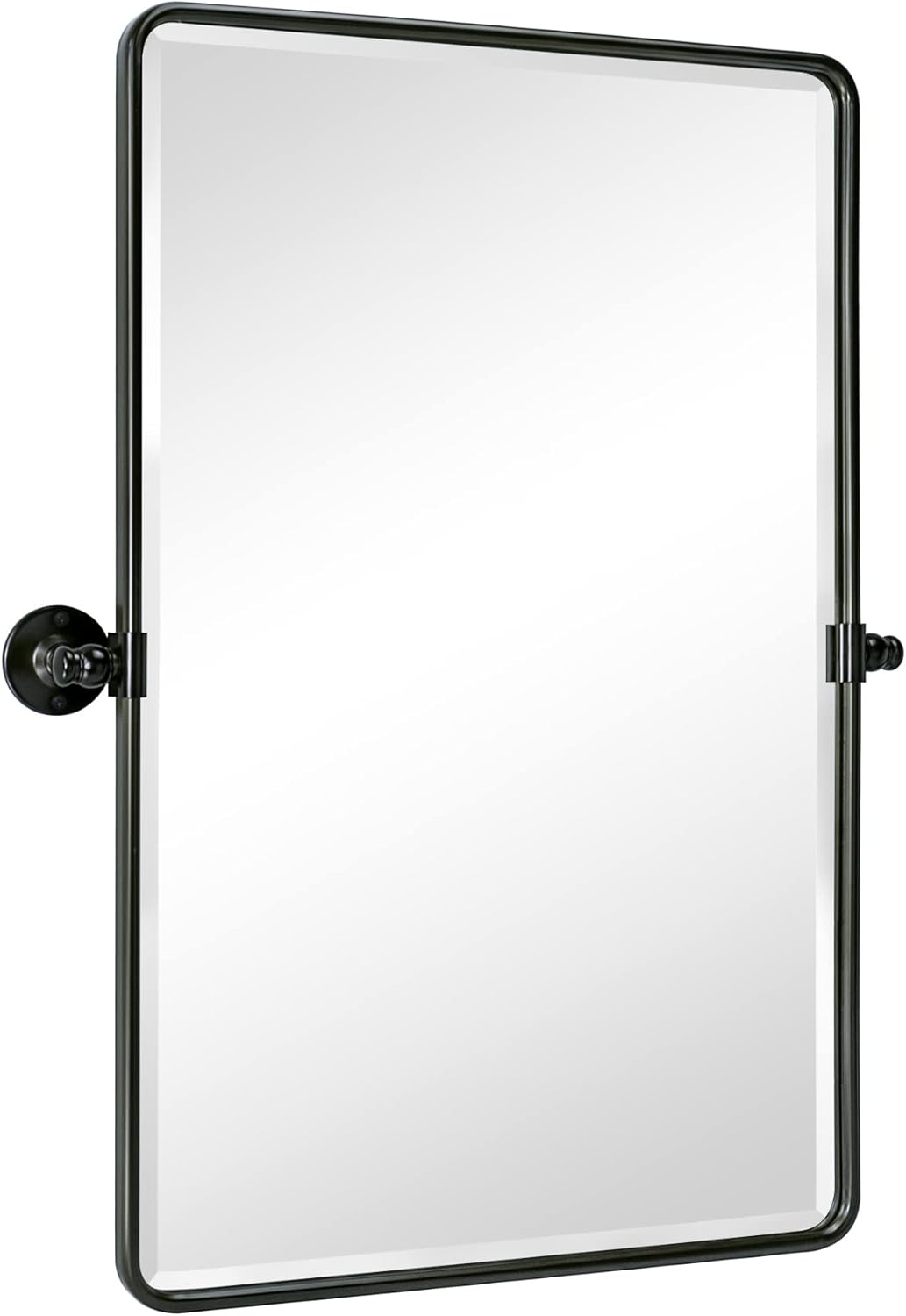 20x30'' Pivot Rectangle Bathroom Mirror Oil Rubbed Bronze Metal Framed Tilting Beveled Vanity Mirrors for Wall