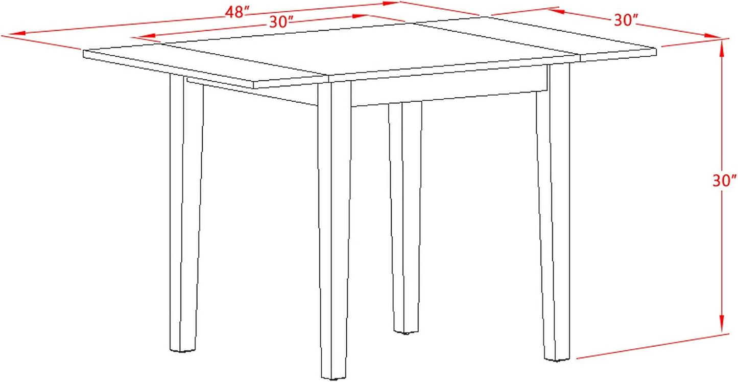 East West Furniture NDVA5-OAK-W 5 Piece Dining Room Furniture Set Includes a Rectangle Dining Table with Dropleaf and 4 Wood Seat Chairs, 30x48 Inch, Oak