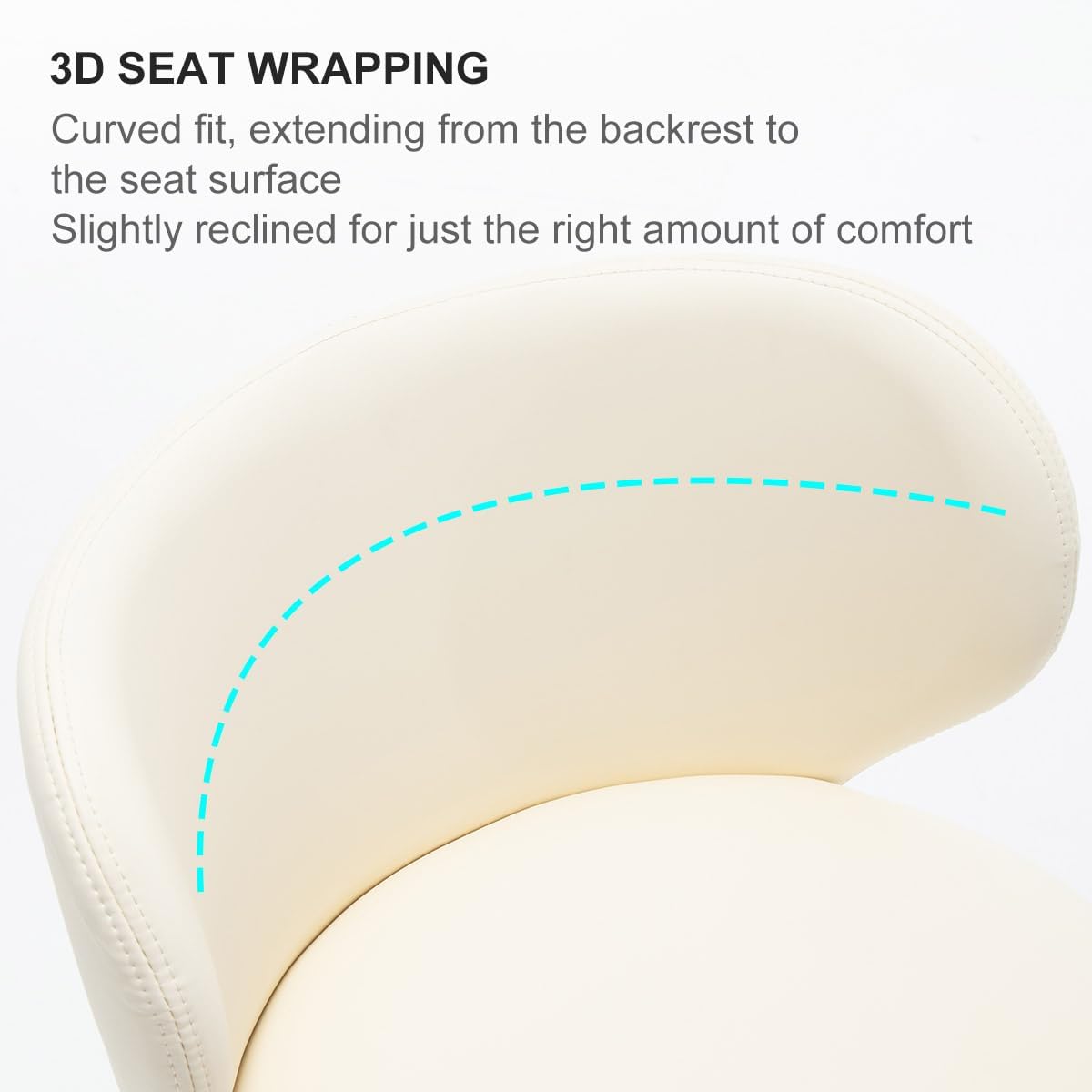 Black Titanium Stainless Steel Bar Stools,Grade Modern Leather Bar Chair with Backrest,Swivel Adjustable Height for Kitchen Counter and Dining Room (White Leather-2pcs)