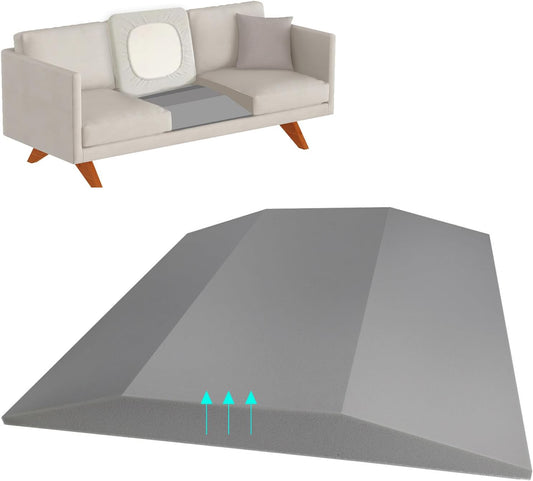 Couch Cushion Support, Sofa Cushion Supports for Sagging Cushions Trapezoid High Density Foam Replacement for Furniture Seat Sagging Gray Set of 1