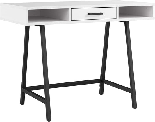 Bush Furniture Steele 40W Writing Desk in Pure White Oak | Computer Table for Home Office Workspace