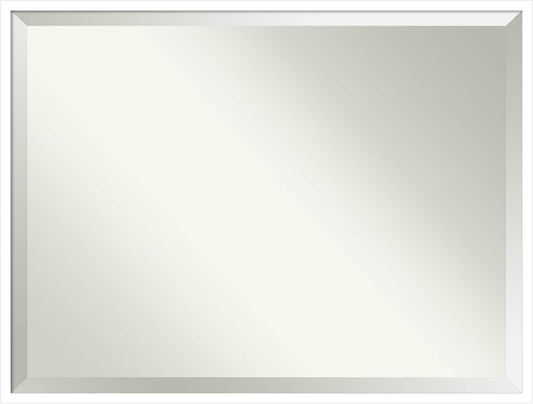 Amanti Art White Bathroom Mirror for Over Sink, 31x41 Svelte White Rectangle Vanity Mirror, X-Large Modern Wood Frame, Hangs Horizonally and Vertically, Bathroom Wall Decor, Beveled Edge from WI, USA