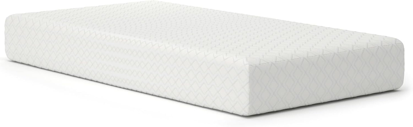 Signature Design by Ashley Twin Size Chime 10 Inch Medium Firm Memory Foam Mattress with Green Tea & Charcoal Gel for Pressure Relief, Fiberglass Free, Mattress In A Box