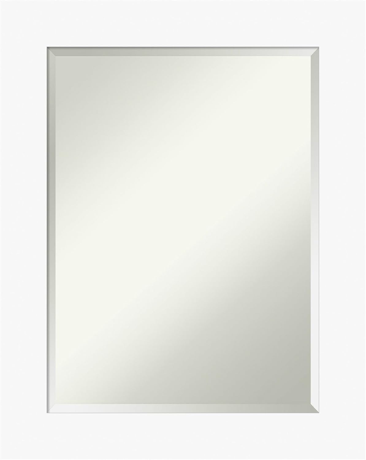 Amanti Art White Bathroom Mirror for Over Sink, 30x24 Basic White Rectangle Vanity Mirror, Medium Casual Wood Frame, Hangs Horizonally and Vertically, Bathroom Wall Decor, Beveled Edge from WI, USA