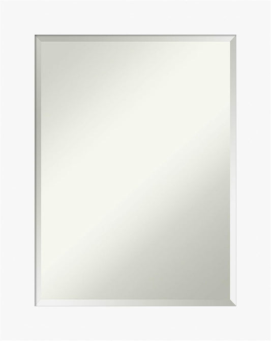 Amanti Art White Bathroom Mirror for Over Sink, 30x24 Basic White Rectangle Vanity Mirror, Medium Casual Wood Frame, Hangs Horizonally and Vertically, Bathroom Wall Decor, Beveled Edge from WI, USA