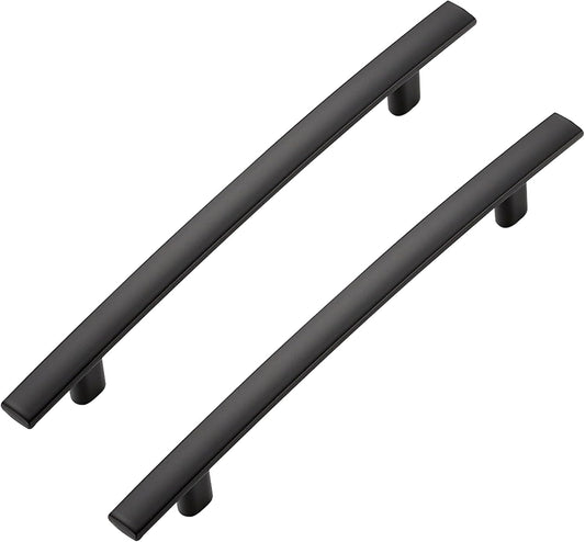 30 Pack Cabinet Handles 5" Hole Center - Curved Cabinet Pulls Black Drawer Pulls for Kitchen Cupboard Solid Hardware for Dresser Drawer Arch Hardware