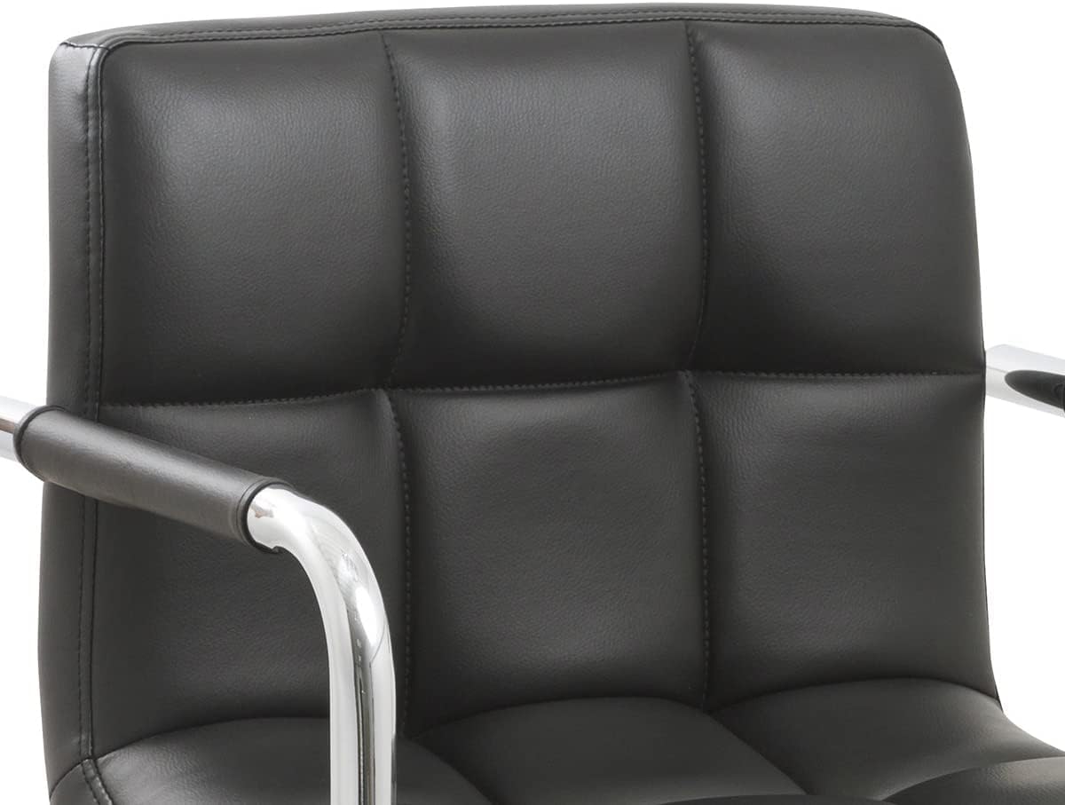 AC Pacific Contemporary Hydraulic Adjustable Swivel Kitchen Bar Stool Chair with Cushion and Armrest, 24"-33", Black ACBS15-BLACK Midnight Square