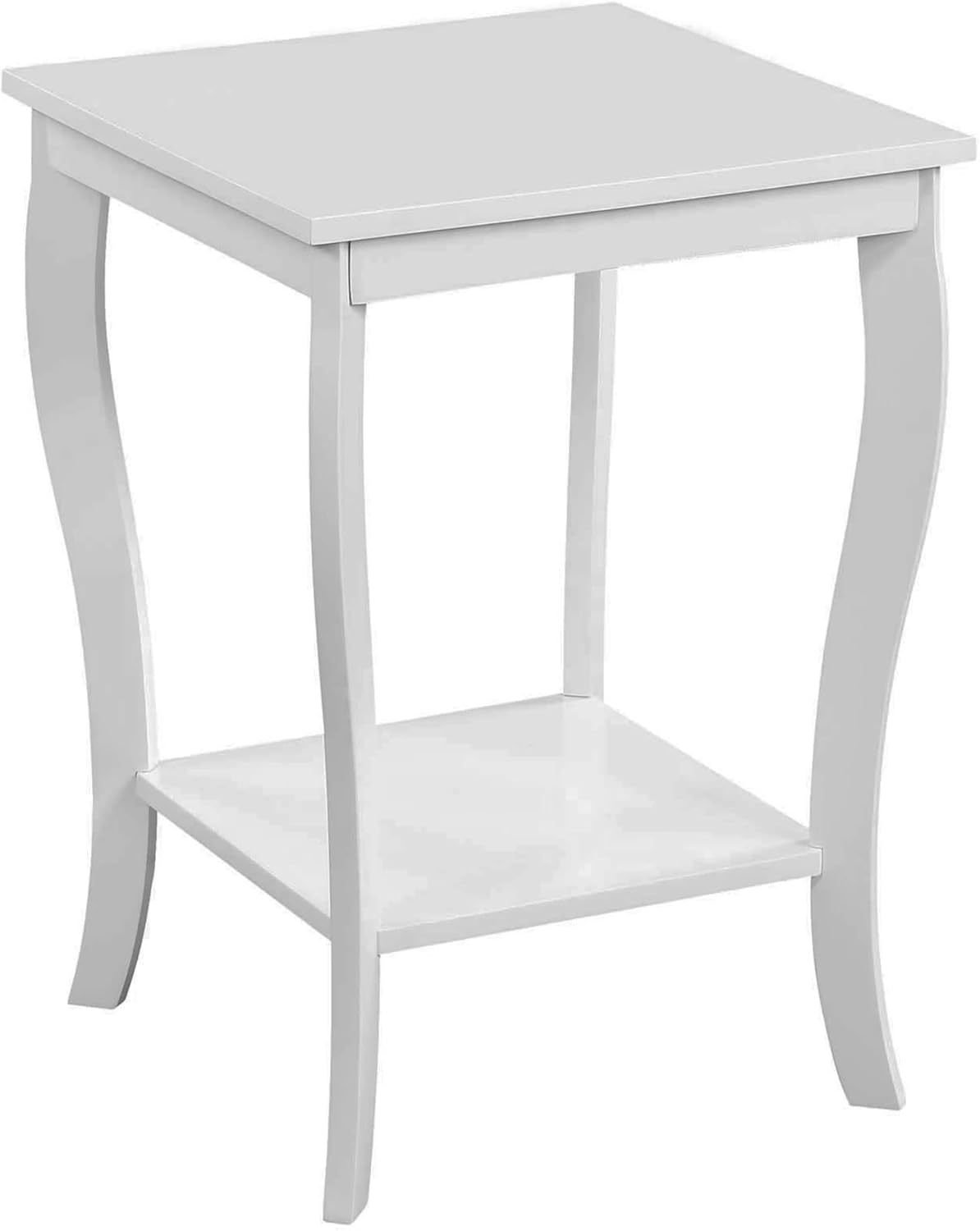 Convenience Concepts American Heritage Square End Table with Shelf, White