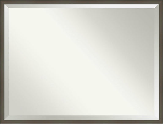Amanti Art Grey Wall Mirror 31x41 Svelte Clay Grey Rectangle Bathroom Mirror for Wall Decor Living Room, X-Large Modern Wood Frame, Hangs Horizonally and Vertically, Bathroom Decor, Beveled Edge