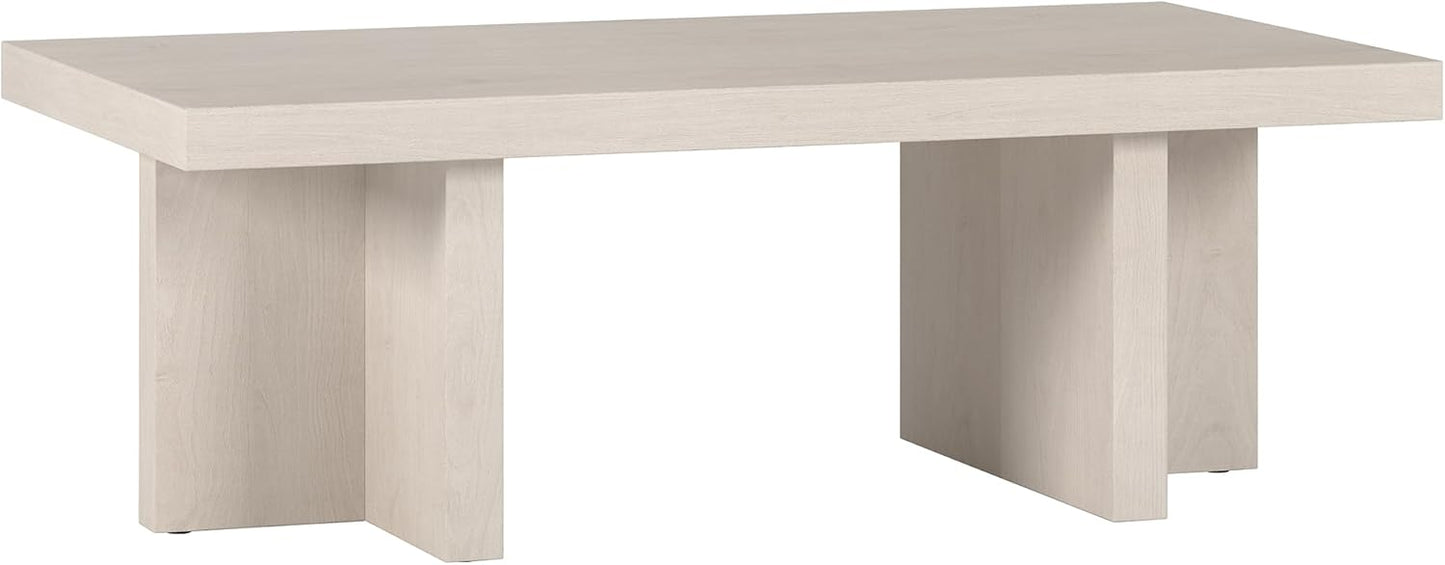 Henn&Hart Dimitra Coffee Table, 44" Wide, White