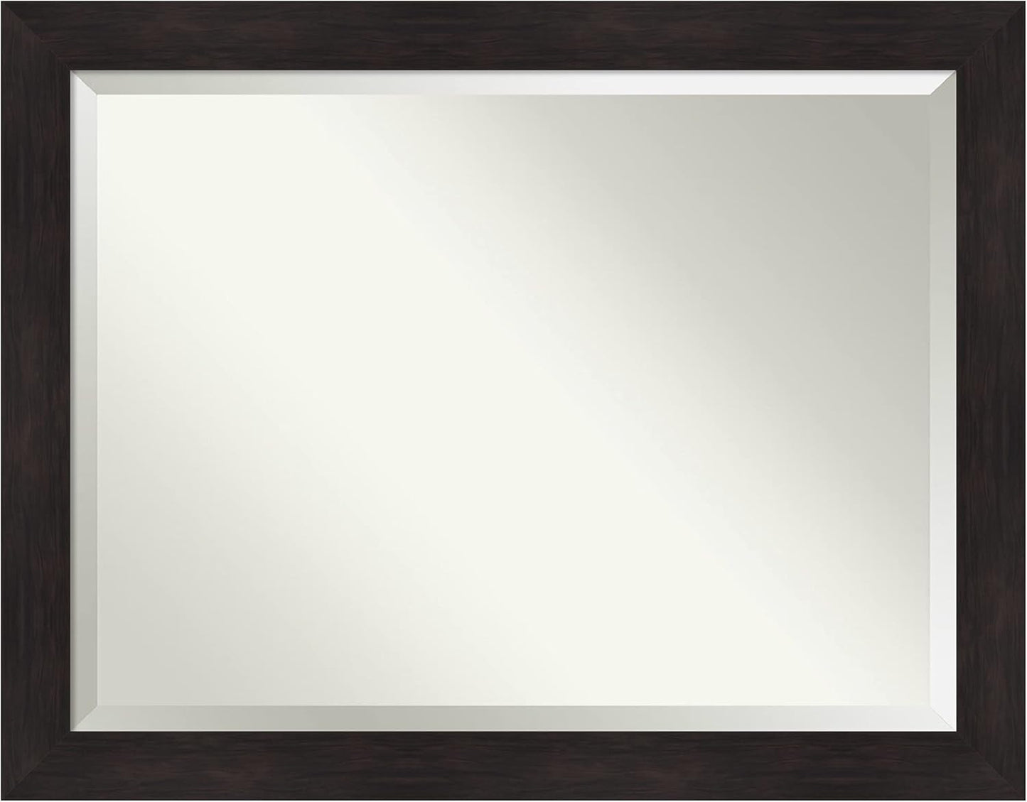 Amanti Art Brown Bathroom Mirror for Over Sink, 36x46 Furniture Espresso Rectangle Vanity Mirror, X-Large Casual Frame, Hangs Horizonally and Vertically, Bathroom Wall Decor, Beveled Edge from WI, USA