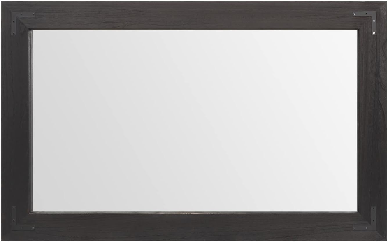 YOSHOOT Rustic Wooden Framed Wall Mirror, Natural Wood Bathroom Vanity Mirror for Farmhouse Decor, Vertical or Horizontal Hanging