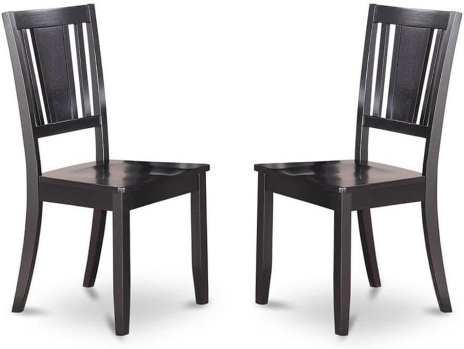 East West Furniture LGDU7-BLK-W 7 Piece Kitchen Table Set Consist of a Rectangle Dining Table with Butterfly Leaf and 6 Dining Chairs, 42x84 Inch, Black