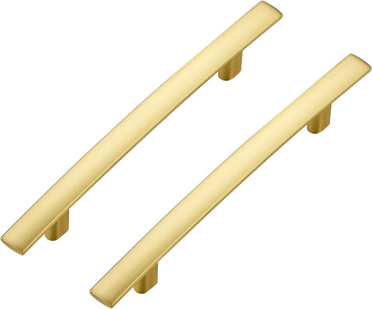 15 Pack Cabinet Handles 4" Hole Center - Curved Cabinet Pulls Brushed Brass Drawer Pulls for Kitchen Cupboard Solid Handles for Dresser Drawer Arch Closet Hardware