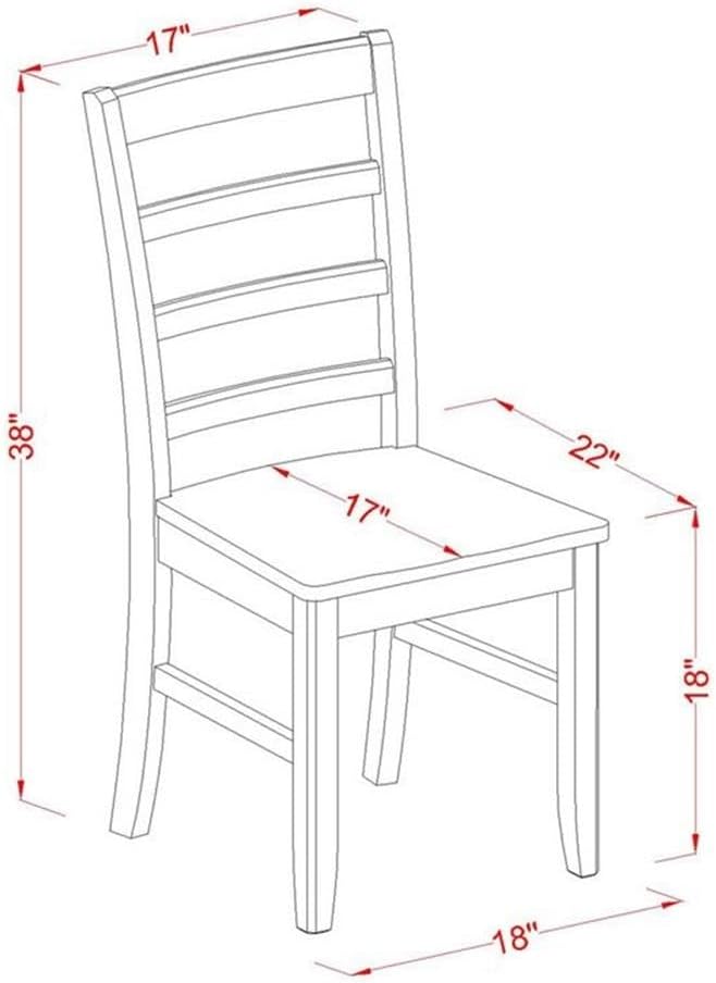East West Furniture DOPF7-BCH-W 7 Piece Kitchen Table & Chairs Set Consist of a Rectangle Dining Room Table with Butterfly Leaf and 6 Solid Wood Seat Chairs, 42x78 Inch, Black & Cherry