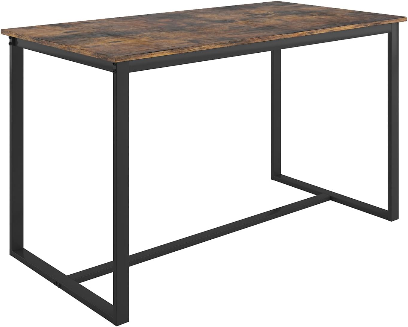 5-Piece Dining Table Set with 4 Chairs, 47.2" Kitchen Table Chairs Set of 4, Rectangular Industrial Style Dining Room Table Set with Backrest, Perfect for Small Space, Brown