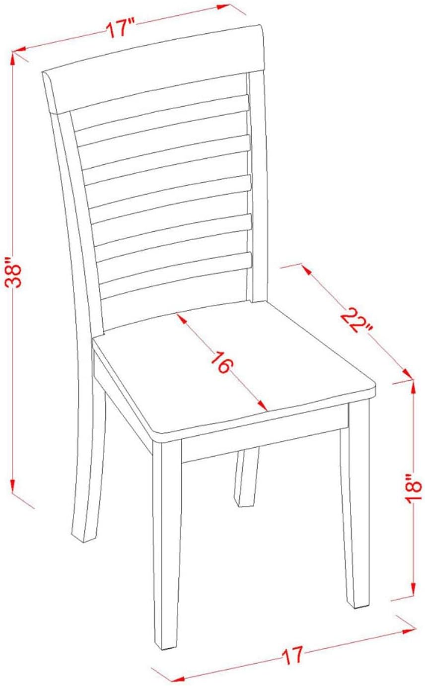 East West Furniture NOML3-MAH-W 3 Piece Dining Set Contains a Rectangle Dining Room Table with Butterfly Leaf and 2 Wood Seat Chairs, 32x54 Inch, Mahogany