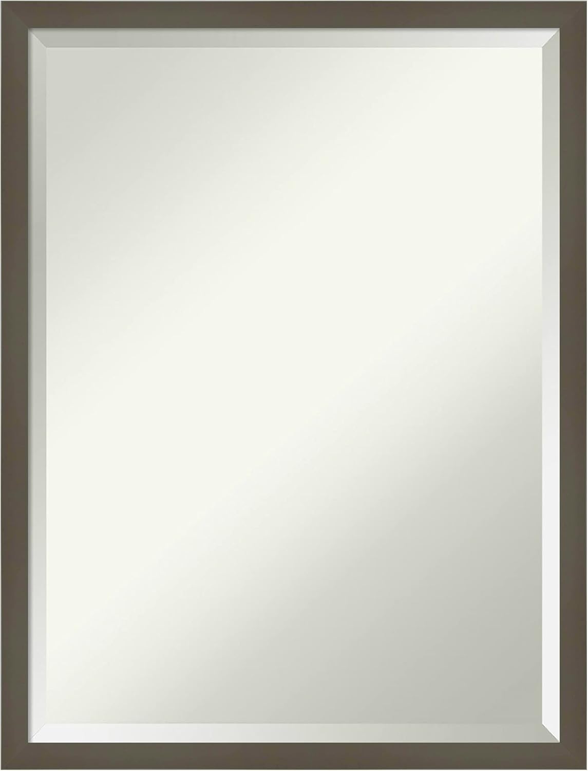Amanti Art Grey Wall Mirror 25x19 Svelte Clay Grey Rectangle Bathroom Mirror for Wall Decor Living Room, Medium Modern Wood Frame, Hangs Horizonally and Vertically, Bathroom Decor, Beveled Edge