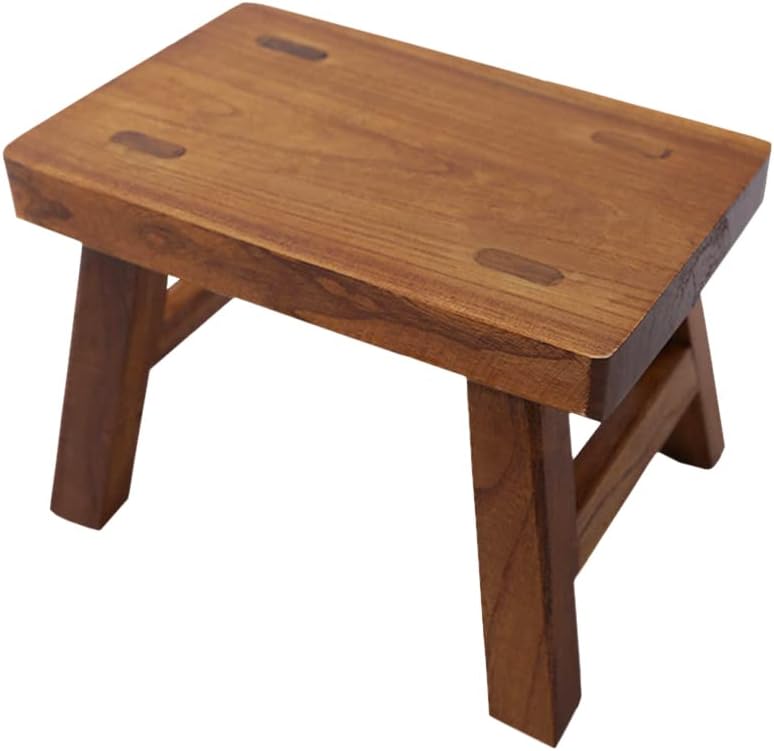 Solid Wood Tiny Step Stool for Kids Change Shoes Foot Stool Plant Stand Waterproof 6 inch