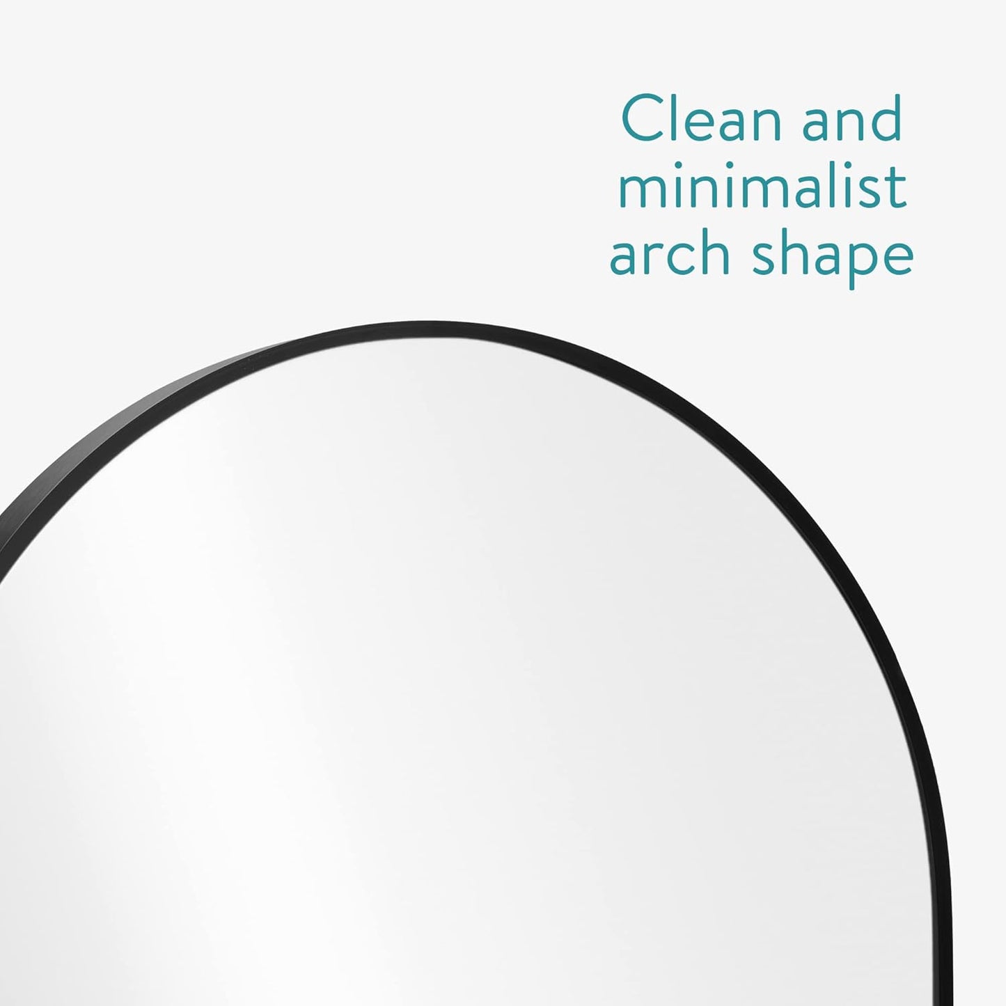 Navaris Arched Wall Mirror - Black Arch Framed Mirror - 17.7"x31.5" Wall-Mounted Mirror with Black Aluminum Alloy Frame for Living Room Bathroom Hall