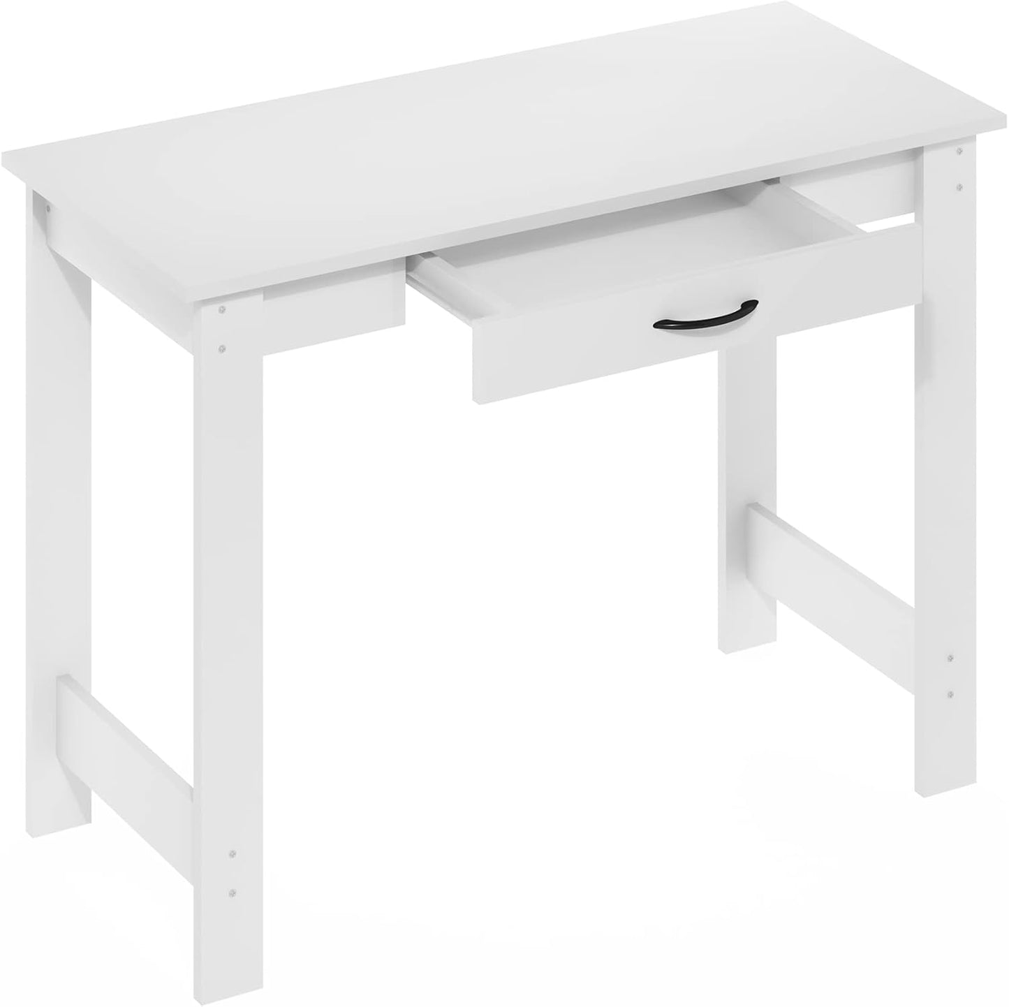 Furinno Jaya Writing Desk with Drawer, White