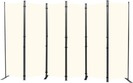 Room Divider 6FT Portable Room Dividers and Folding Privacy Screens, 132'' W Fabric Divider for Room Separation, 6 Panel Partition Room Dividers Freestanding Wall Divider Screen for Dorm Studio Office