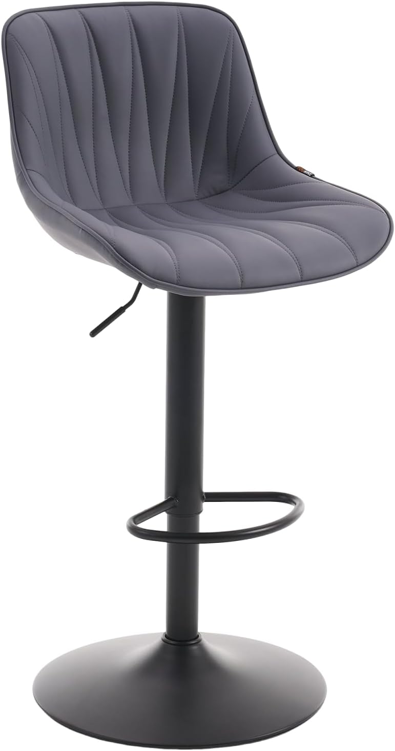 YOUNIKE Bar Stools Set of 2 for Kitchen Island, Purple-Tinted Gray Swivel Tall Bar Stools, Faux Leather Padded Barstools with Back, Modern Counter Height Bar Chairs, Easy to Assemble
