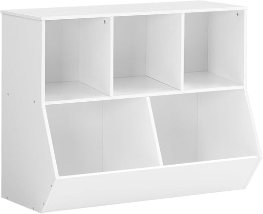 HOOBRO Kids Bookshelf - 39.4" L Toy Storage Cabinet, Bookcase Footboard, Cubby Shelf, Fit for Children's Room, Playroom, Hallway, Kindergarten, White WT132CW01