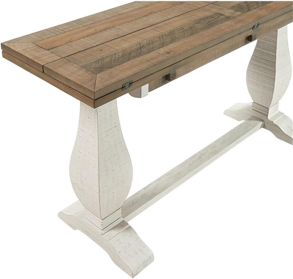Martin Svensson Home Napa, Flip Top Sofa Console Table, White Stain and Reclaimed Natural